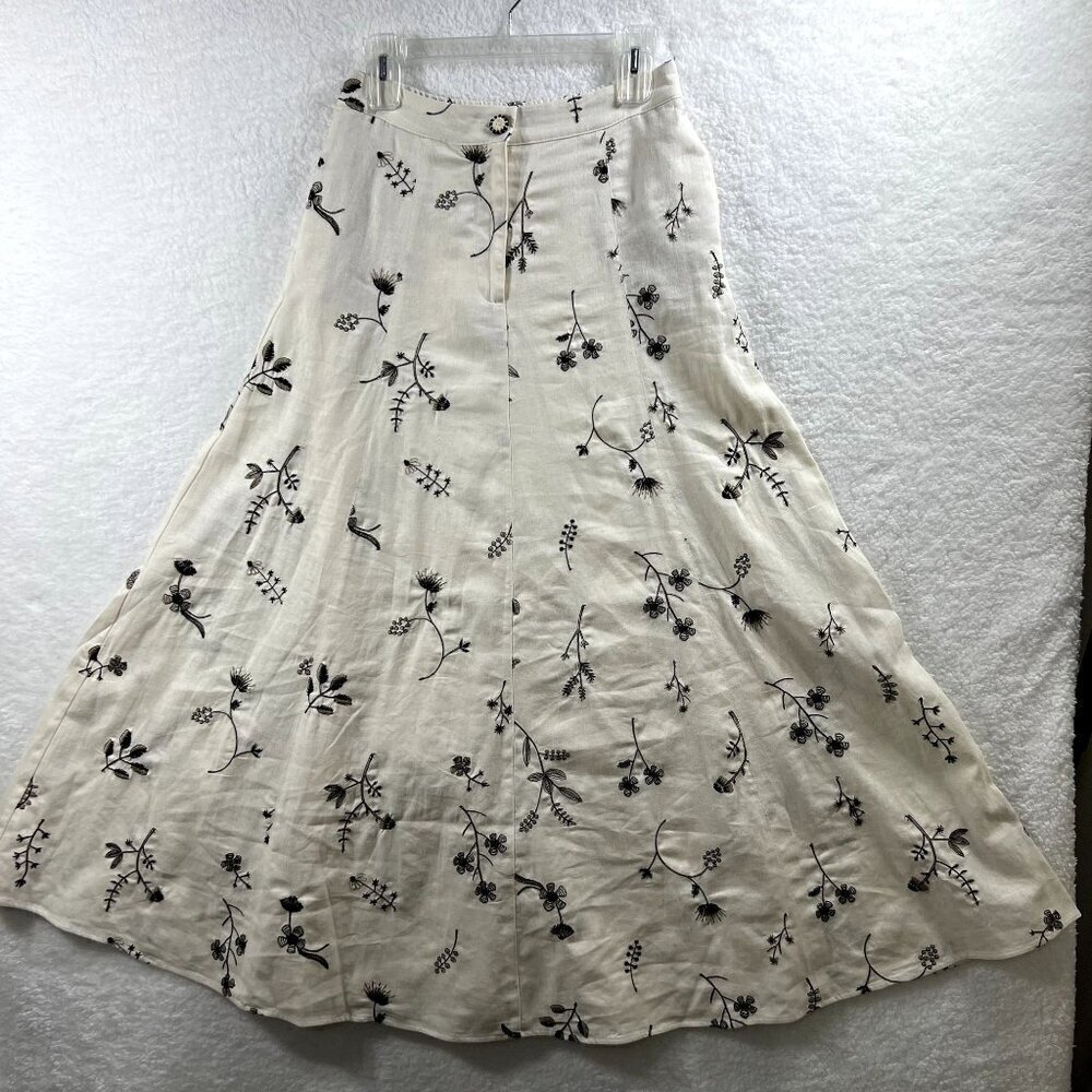 House of Harlow 1960 Embroidered Skirt White Black Sz 2 Western Never wore